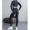 Жіночий безшовний комплект в рубчик Leggings Rib + Crop Top 17